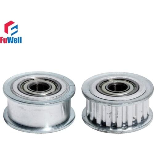 XL18T Idler Pulley 18 Tooth Timing Belt Pulley with Bearing Belt Width 11mm Bore 5/6/7/8/10/12mm Aluminum Alloy Idle Gear Pulley