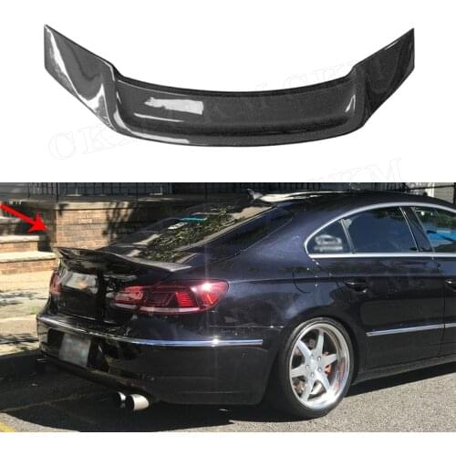 R Style Carbon fiber / FRP Rear Boot Spoiler Lip Wings for Volkswagen VW Passat CC Sandard 2009-2016