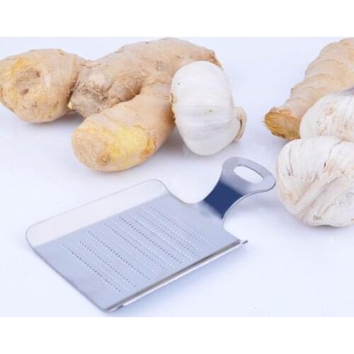 1PC New Ginger Garlic Wasabi Grater Crushed Garlic Press Device Kitchen Tools Stainless Steel EKX 310