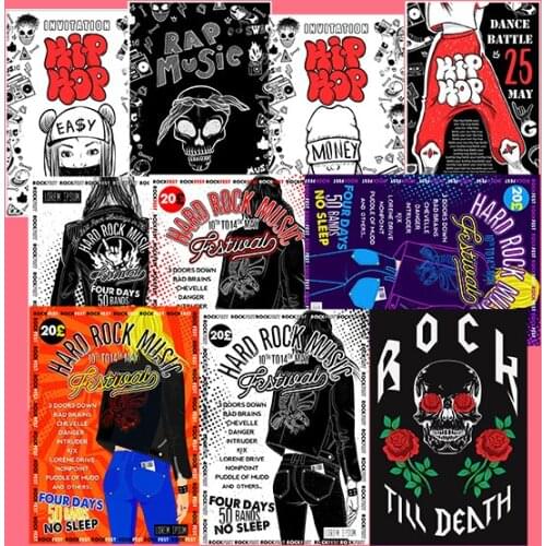 13pcs Personality Rock Street Punk Stickers Crafts And Scrapbooking stickers book label Decorative sticker DIY Stationery