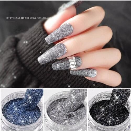 1Pot Holografic Solid Magical Nail Powder Rhinestone Holografic Dust Glitter Pigment DIY Nails Art Decoration