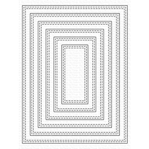 2021 AliliArts Metal Cutting Dies 6pc Stitched frame diy Scrapbooking Photo Album Decorative Embossing PaperCard Crafts Die