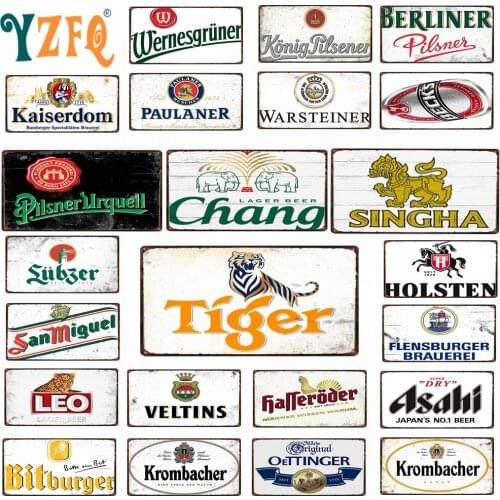 30X15CM German Beer License Plate Plaque Metal Tin Sign Wall Pub Shop Home Art Restaurant Decoration Poster DC-1684A