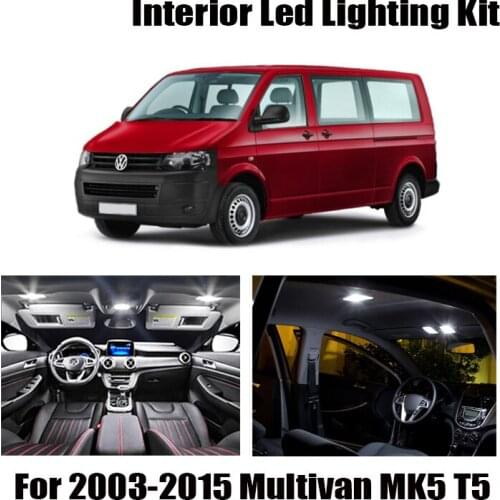 36pcs White Canbus No Error LED Interior Reading Dome Map Light Bulbs Kit for Volkswagen for 2003-2015 Multivan MK5 T5