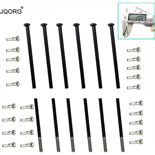 48 Pieces A Lot 14 K Straight Pull Mountain Bike Spokes Black Color 304 Stainless Steel Straight Head Road Bicycle Spokes