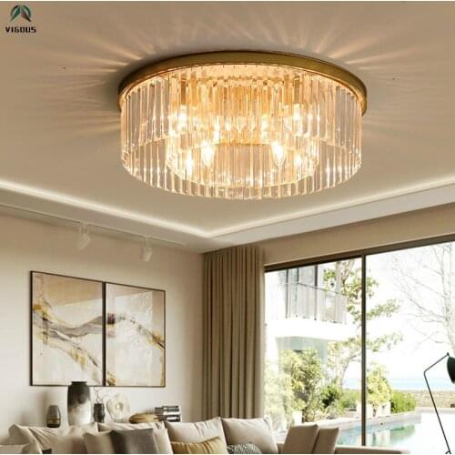 American RH Gold / Black Metal E14 Led Pendant Light Chain Hanging Lamp Lustre Glass Luminarias Indoor Lighting Suspend Lamp
