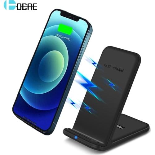 Fast Charge QI Wireless Charger Stand For iPhone 12 11 Pro Max 8 X XR XS 15W Quick Charging Dock Station for Samsung S21 S20 S10