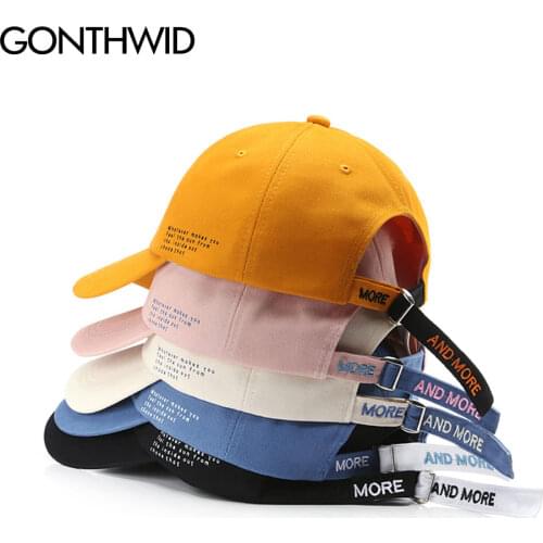 GONTHWID Letter Print Embroidery Adjustable Baseball Cap Men Women Casual Cotton Snapback Hats Summer Harajuku Bboy Sun Caps
