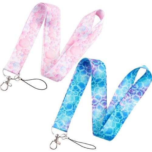 Cartoon Bubble Keychain Pink Blue Lanyard Neck Strap for Key ID Card Straps Badge Holder DIY Hanging Rope Neckband Accessories