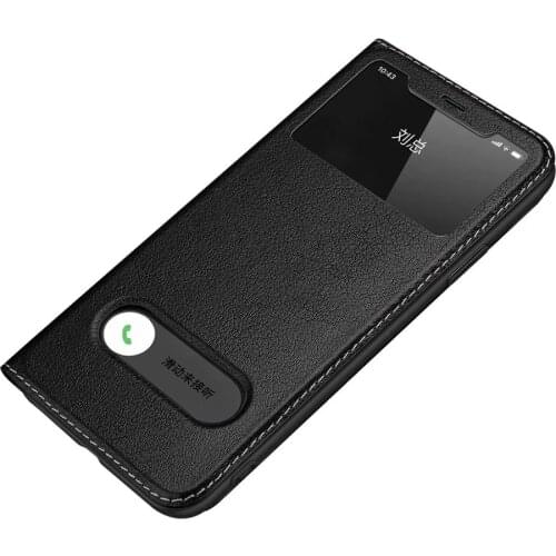 100% real leather for iPhone 11 11Pro 11Promax mobile wallet, window clamshell design for iPhone 7 8plus phone case