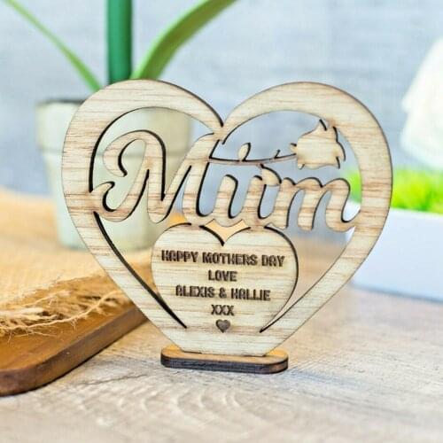 Wooden Ornament Plaque Craft Gift for Mothers Day Home Living Room Bedroom