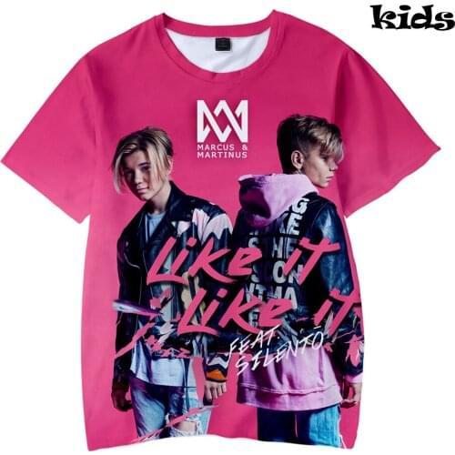 3 to 14 years Marcus and Martinus clothing children kids boys girls short sleeve tshirt t shirt hip hop streetwear child t-shirt