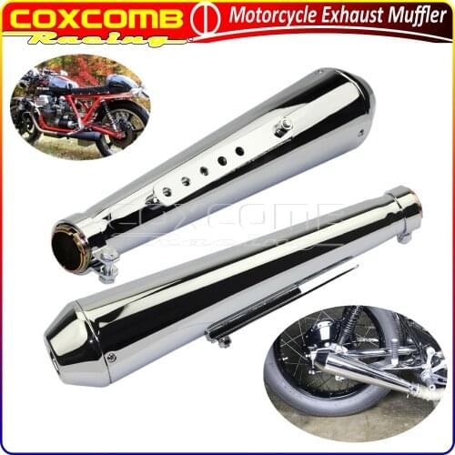 For Kawasaki Yamaha Honda Cafe Racer Choppers Custom Motorcycle Black/Chrome 18" Length Exhaust Pipe Muffler Exhaust Tip