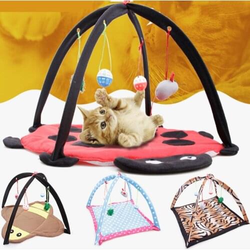 Pet Cat Play Tent Bed Funny Colorful Toys Kitten Pad Cushion Exercise Gift Folding Tent Bed Toy Bed For Dolls Pet Dog Bed Cats
