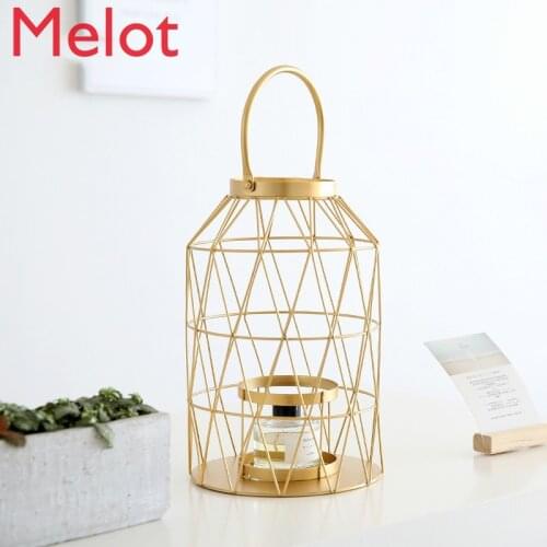 European-Style Simple Wrought Iron Candlestick Abstract Bird Cage Black Home Store Furniture Decoration Home Decor Lucky