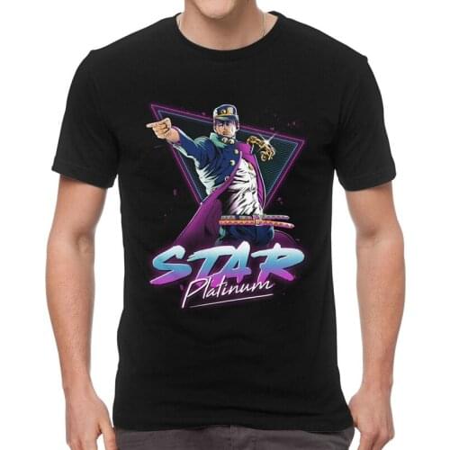 Jotaro Kujo T Shirt Mens Cotton Print T-shirt Graphic Tshirt Short Sleeve Jojos Bizarre Adventure Tee Tops