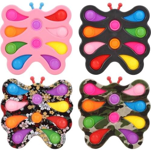 Dimple Fidget Toy Colorful Butterfly Kids Relaxing Fingertip Push Bubble
