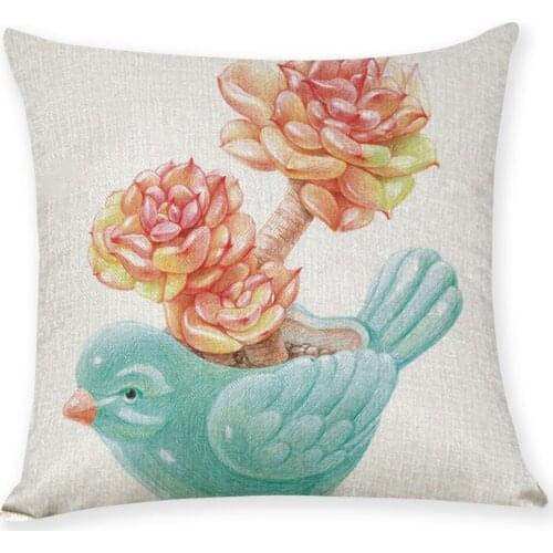 Meaty Plant Cotton Linen Throw Pillow Case Cover New Home Office Decorative