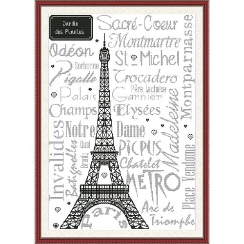 Eiffel Tower cross stitch kit city building in Paris 14ct 11ct count canvas stitches embroidery DIY handmade needlework