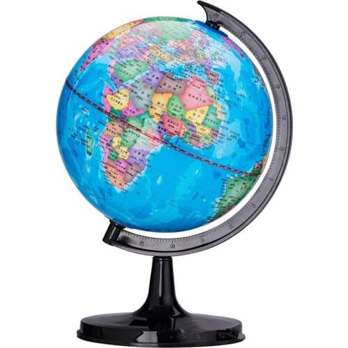 Desktop Globe Rotating Swivel World Map Teaching HD PVC Earth Atlas Geography Globe Kids Toy Educational Ornament 14.2Cm/10.6cm