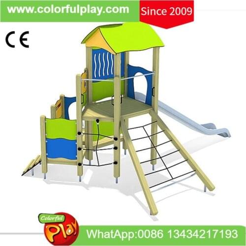 Customized Outdoor PE Play Structure with Rope Climber Playground Equipment for Kindergarten Hotel Child Theme Park China Seller
