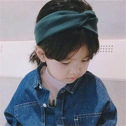 New Baby Kids Girls Solid Knot Turban Headband Rabbit Ears Elastic Head Wraps sweet color headwear for girl Hair Accessories