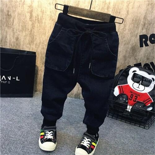 New Arrival Brand Boys Casual Black Jeans Fashion Big Packet Design Trousers Childrens Cowboy Harem Pants Jeans for Boys 3-7Y