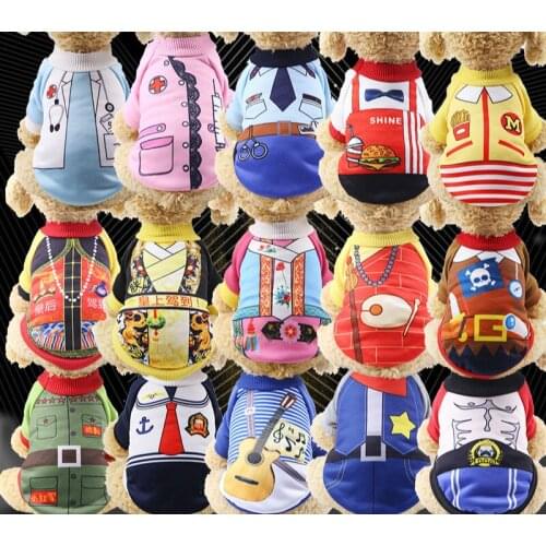 Small Puppy Pet Dog Clothes Cartoon Hoodie Winter Warm Sweater Coat Jacket Costume Apparel XS-XXL 15 Colors Choose