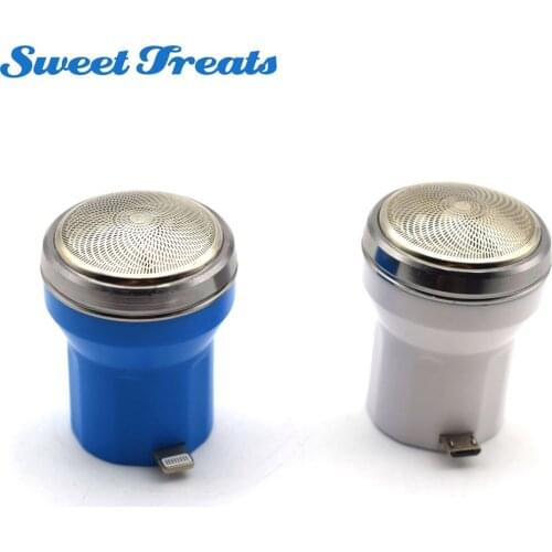 2 in 1 Mini Portable Micro USB Charge Shaver Men Electric Razor For Android Mobile Phone Metal Blade Detachable Beard Clipper