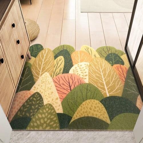 Welcome Mat Forest Indoor Outdoor Front Door Rug Bathroom Mats Low Profile Entrance Doormat Large Carpet Non Slip Rubber Back