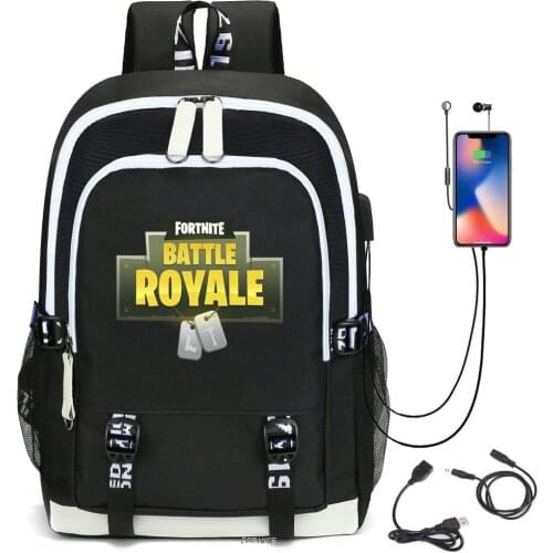 FORTNITE New Outdoor Travel Backpack USB Charging Listen to Music Backpack Teenager Printing Schoolbag Laptop Backpack mochila