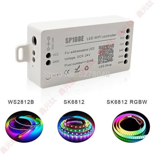 Wifi Unreal color controller APP RGB conterol ws2812b sk6812 sk6812RGBW 5-24v SP108E Intelligent brightness modulator