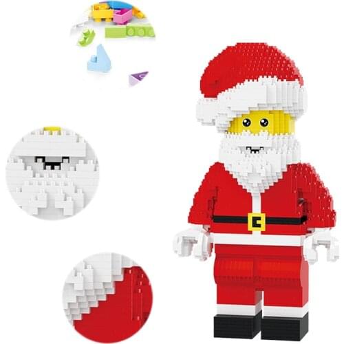 Building Blocks Santa Claus Building Bricks Diy Assembly Christmas Gifts Kid Toy Action Figures 2020 New 1910pcs Small Diamond