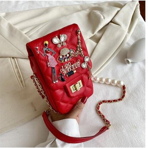 New Small Mobile Phone Bag Mini Pu Leather Brand Rhombus Shoulder Bag And Purse Luxury Womens Diagonal Cross Body Bags