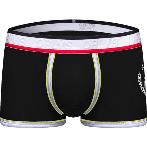 ORLVS Boxers Non Side Seam Underpants Prevent Clinging To Rectal Area Fit Style Soft Feeling Cotton Wide Belt Mens Underwear