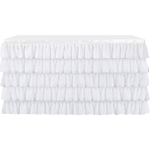 Chiffon Yarn Table Skirt Skirting White For Wedding/Birthday Party Decor
