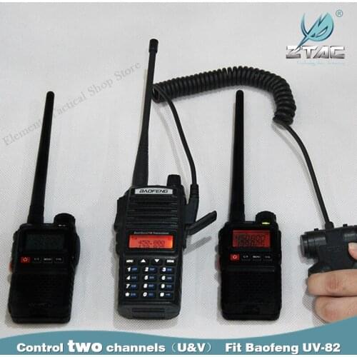 Z-TAC Tactical PTT Control Two Channels SILYNX CLARUS PTT Fit Baofneg UV-82 PTT For 2 Channels Z135
