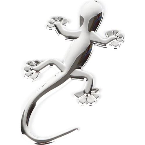 Lizard Gecko Funny 3D Car Sticker Soft PVC Chromed Badge Emblem Sticker Car Decoration Automobile Decals Car-styling Accessory