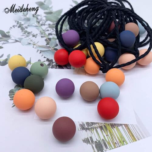 16mm Acrylic Rubber half hole Round Beads For Jewelry Making DIY hair ornament hairpin headdress Decoration band Accessory