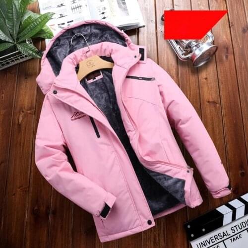 Women Winter Outdoor Waterproof Hiking Ski Jacket Thick Warm Sports Coat Windbreaker Camping Climbing Trekking Fleece Jacket