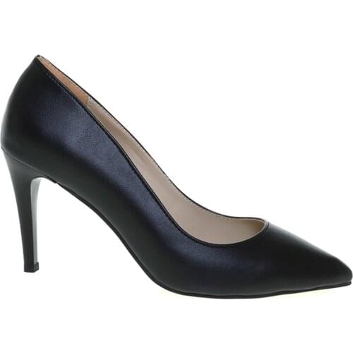 Womens High-Heeled Shoes Black Color Faux Leather 8 Cm Thin Heel Rubber Outsole Flat Casual High Quality 2021 New Season trend Fashion