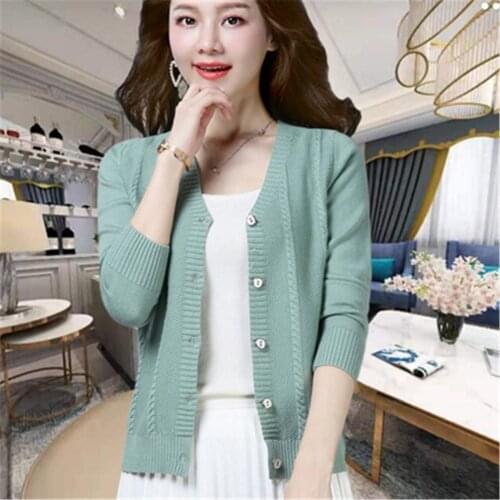 2020 Korean Fashion Autumn Winter Women Solid Knitted Sweater And Cardigans Full Sleeve Ladies Office Tops Female PZ3327