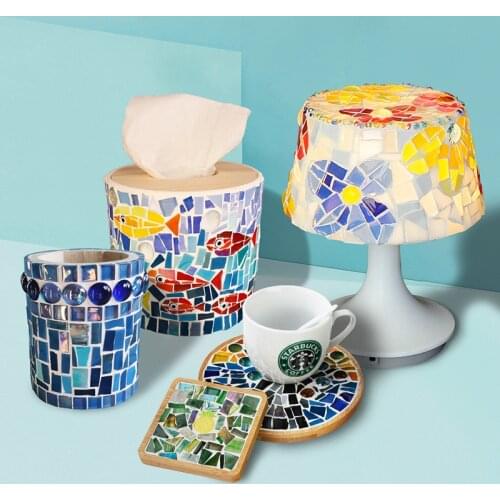 1kg Mixed Color irregular Mosaic Tiles Mosaic Glass Pieces for Home Decoration or DIY Crafts