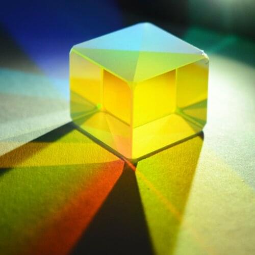 1pcs Cube Prism 2x2x1.7cm Defective Cross Dichroic Mirror Combiner Splitter Decor Transparent Module Optical Glass