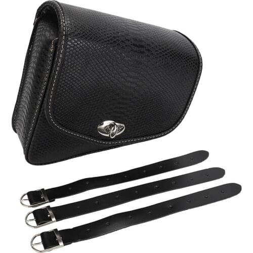 1PCS Right Left Motorcycle Leather Luggage Side Saddle Bag Leather Side Tool Bag Luggage Black For Harley Sportster XL883 1200