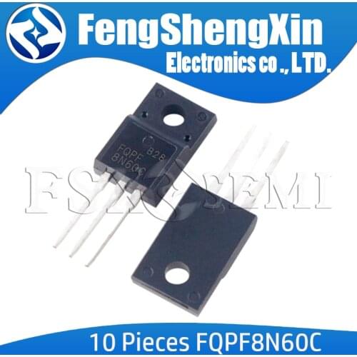 10pcs/lot FQPF8N60C TO-220F FQPF8N60 8N60C 8N60 N-Channel MOSFET