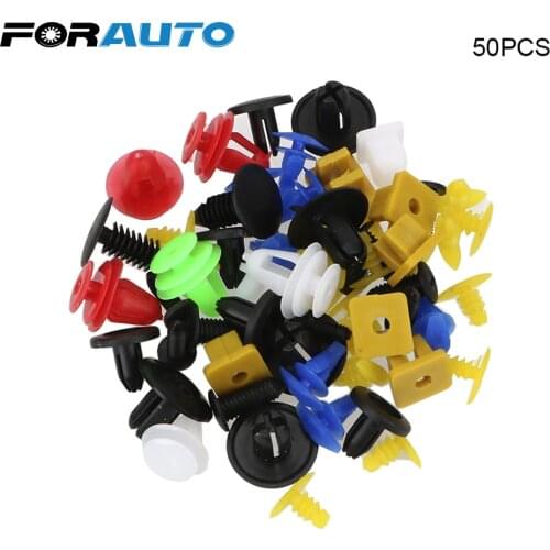 100Pcs/50Pcs Mixed Auto Fastener Universal Fender Liner Vehicle Car Bumper Clips Retainer Rivet Door Panel Interior Accessories