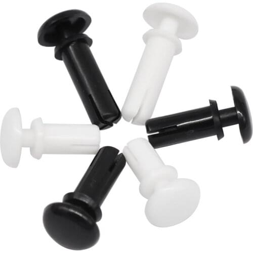 100pcs Diameter 5.1mm R Type Expansion Rivet Nut Nylon Plastic Buckle Clip for Computer PCB Mother Board Black White
