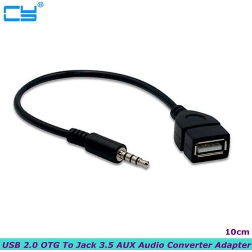 2pcs/USB 2.0 OTG To Jack 3.5 AUX Audio Converter Adapter Male To Female Aux Cables For Car MP3 Speaker Disk USB Flash Drive 0.2m