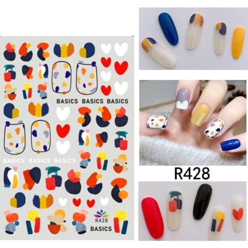 3D Stickers for Nails Cartoon Love Heart Graffiti Slider Design Nails Art Manicure Stickers Summer Fashion Nails Accessories
